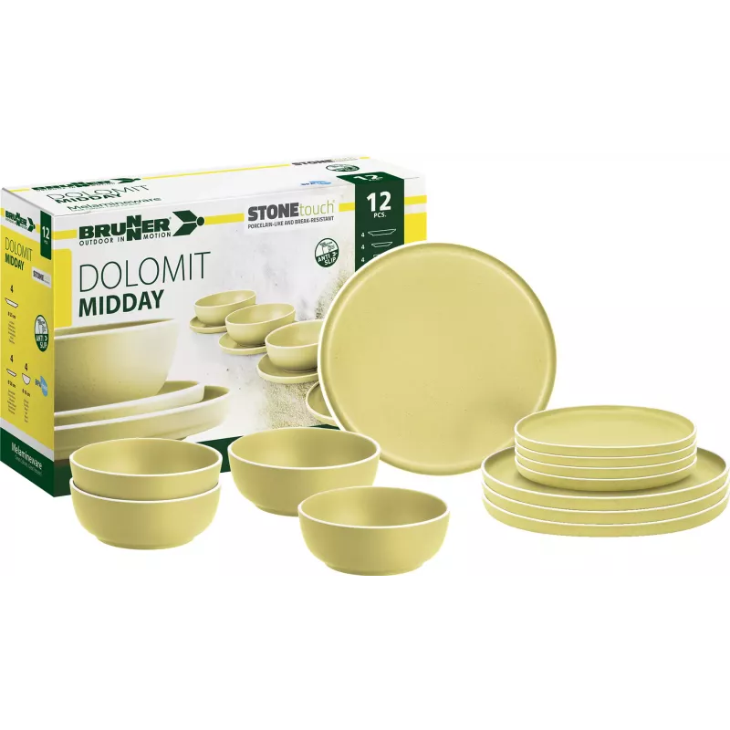Brunner - Set stoviglie Midday Dolomit Yellow 12 pz.