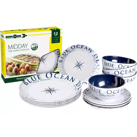 Brunner - Set stoviglie Midday Blue Ocean 12 pz.