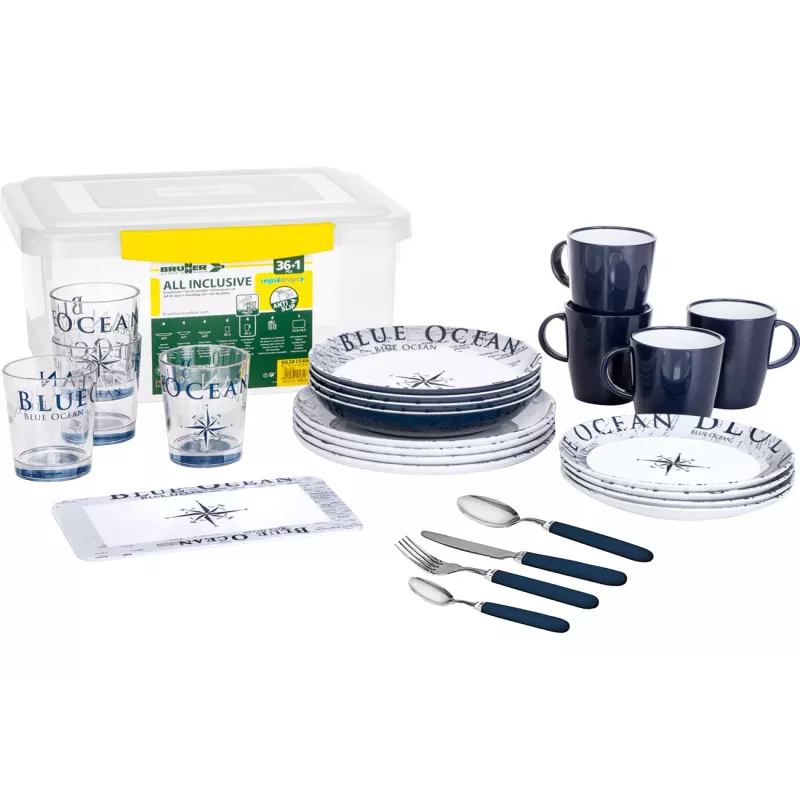 Brunner - Set stoviglie All Inclusive Blue Ocean 36 pz.