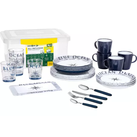 Brunner - Set stoviglie All Inclusive Blue Ocean 36 pz.