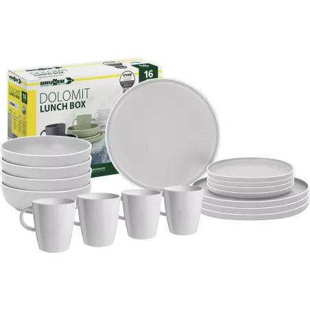 Brunner - Set di stoviglie Lunch Box Dolomit White 16 pz.