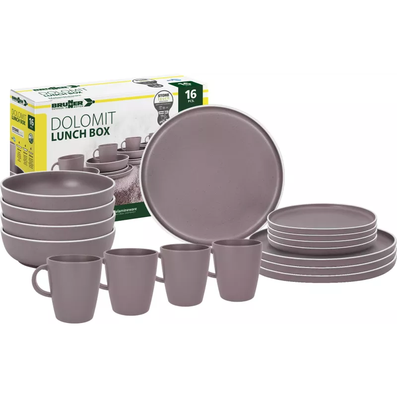 Brunner - Set di stoviglie Lunch Box Dolomit Rose 16 pz.