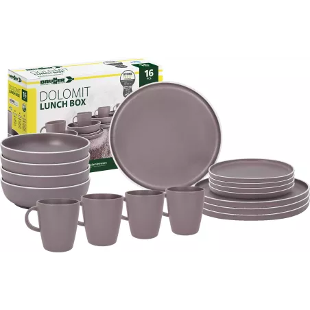Brunner - Set di stoviglie Lunch Box Dolomit Rose 16 pz.