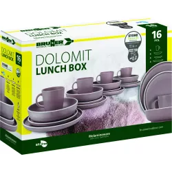 Brunner - Set di stoviglie Lunch Box Dolomit Rose 16 pz.