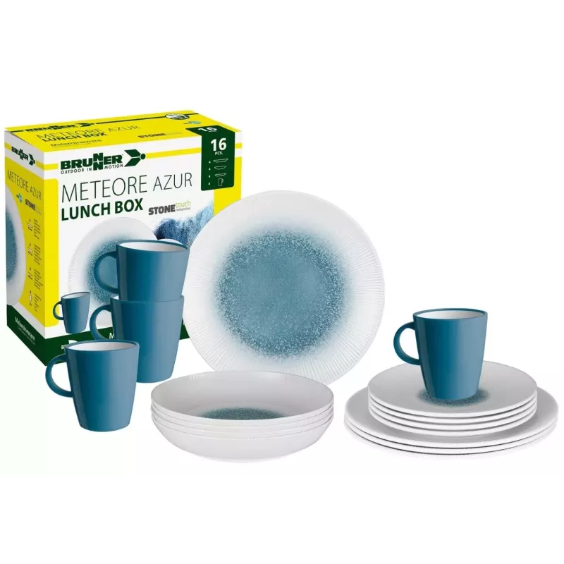 Brunner - Set di stoviglie Lunch Box Meteore Azur 16 pz.
