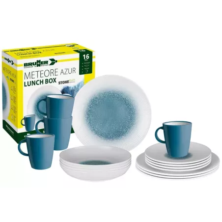 Brunner - Set di stoviglie Lunch Box Meteore Azur 16 pz.