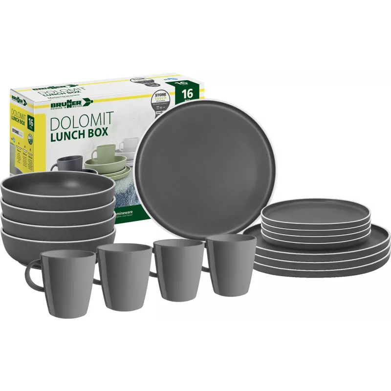 Brunner - Set di stoviglie Lunch Box Grey 16 pz.