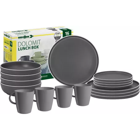 Brunner - Set di stoviglie Lunch Box Grey 16 pz.