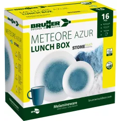 Brunner - Set di stoviglie Lunch Box Meteore Azur 16 pz.