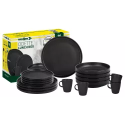Brunner - Set di stoviglie Lunch Box Double Black 16 pz.