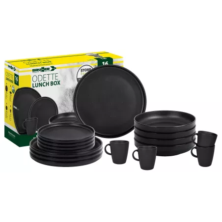 Brunner - Set di stoviglie Lunch Box Double Black 16 pz.