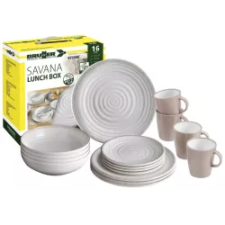 Brunner - Set di stoviglie Lunch Box Savana 16 pz.