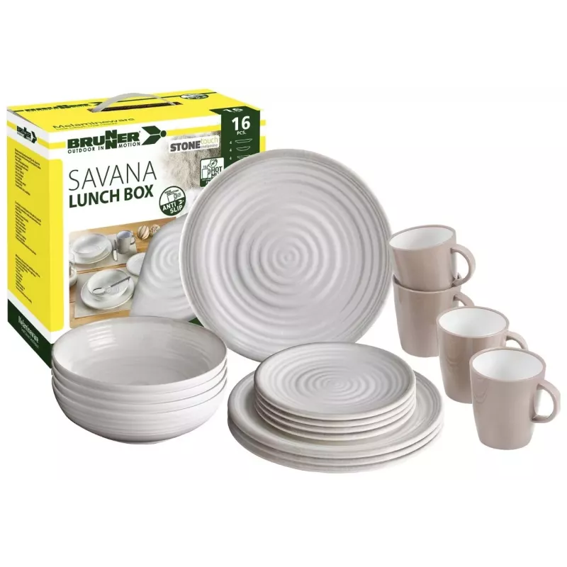Brunner - Set di stoviglie Lunch Box Savana 16 pz.