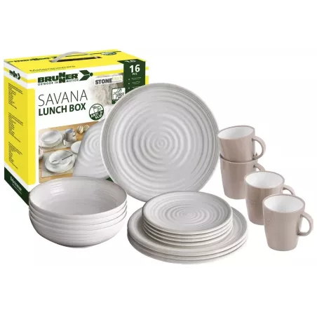 Brunner - Set di stoviglie Lunch Box Savana 16 pz.