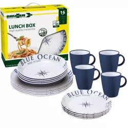 Brunner - Set di stoviglie Lunch Box Blue Ocean 16 pz.