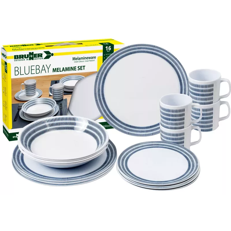 Brunner - Set di stoviglie Melamine Bluebay 16 pz.