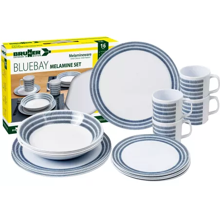 Brunner - Set di stoviglie Melamine Bluebay 16 pz.