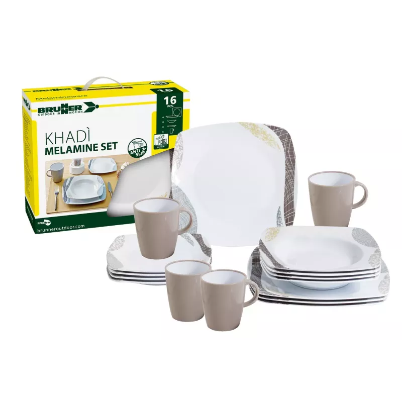 Brunner - Set di stoviglie Melamine Khadì 16 pz.