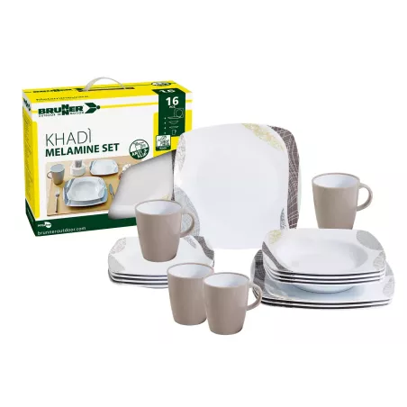 Brunner - Set di stoviglie Melamine Khadì 16 pz.