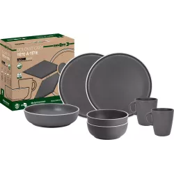 Brunner - Set stoviglie Tête-à-tête Dolomit Grey 8 pz.