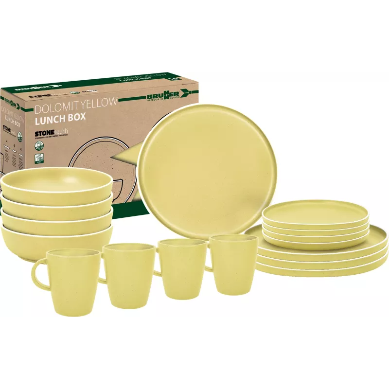 Brunner - Set di stoviglie Lunch Box Dolomit Yellow 16 pz.