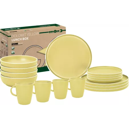 Brunner - Set di stoviglie Lunch Box Dolomit Yellow 16 pz.