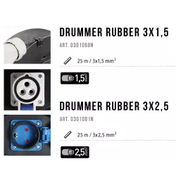 Drummer Rubber Prolunga 25 mt. con avvolgicavo