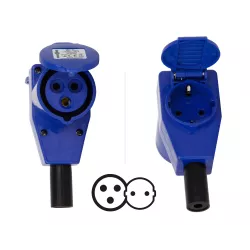 Adattatore con presa CEE 90°/Schuko