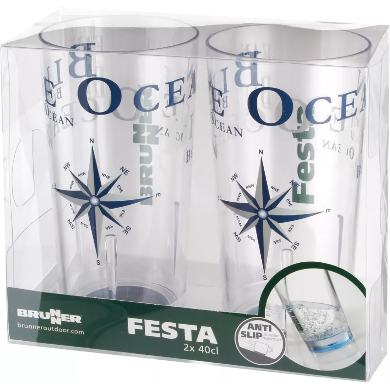 Set Bicchieri Festa Blue Ocean 2 pz.