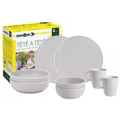 Brunner - Set stoviglie Tête-à-tête Dolomit White 8 pz.