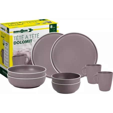 Brunner - Set stoviglie Tête-à-tête Dolomit Rose 8 pz.