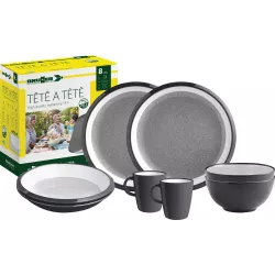Brunner - Set stoviglie Tête-à-tête Granyte 8 pz.