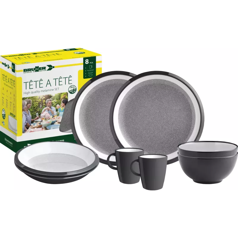 Brunner - Set stoviglie Tête-à-tête Granyte 8 pz.