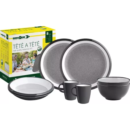 Brunner - Set stoviglie Tête-à-tête Granyte 8 pz.