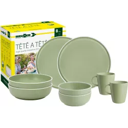 Brunner - Set stoviglie Tête-à-tête Dolomit Green 8 pz.