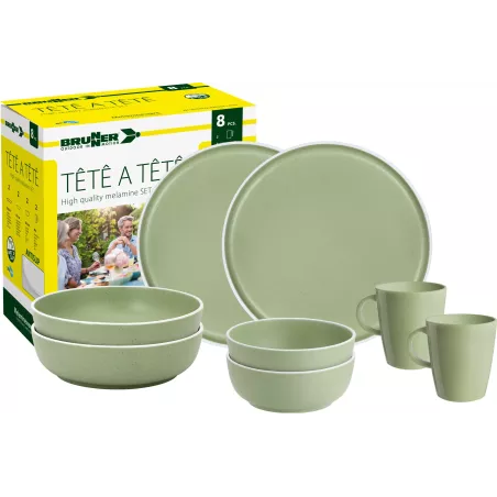 Brunner - Set stoviglie Tête-à-tête Dolomit Green 8 pz.