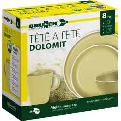 Brunner - Set stoviglie Tête-à-tête Dolomit Yellow 8 pz.