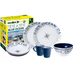 Brunner - Set stoviglie Tête-à-tête Blue Ocean 8 pz.