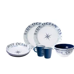 Brunner - Set stoviglie Tête-à-tête Blue Ocean 8 pz.