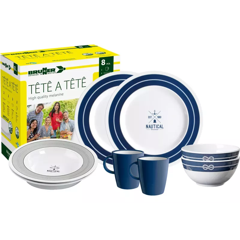 Brunner - Set stoviglie Tête-à-tête Nautical 8 pz.