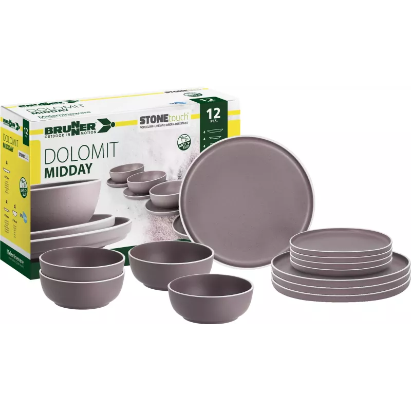 Brunner - Set stoviglie Midday Dolomit Rose 12 pz.