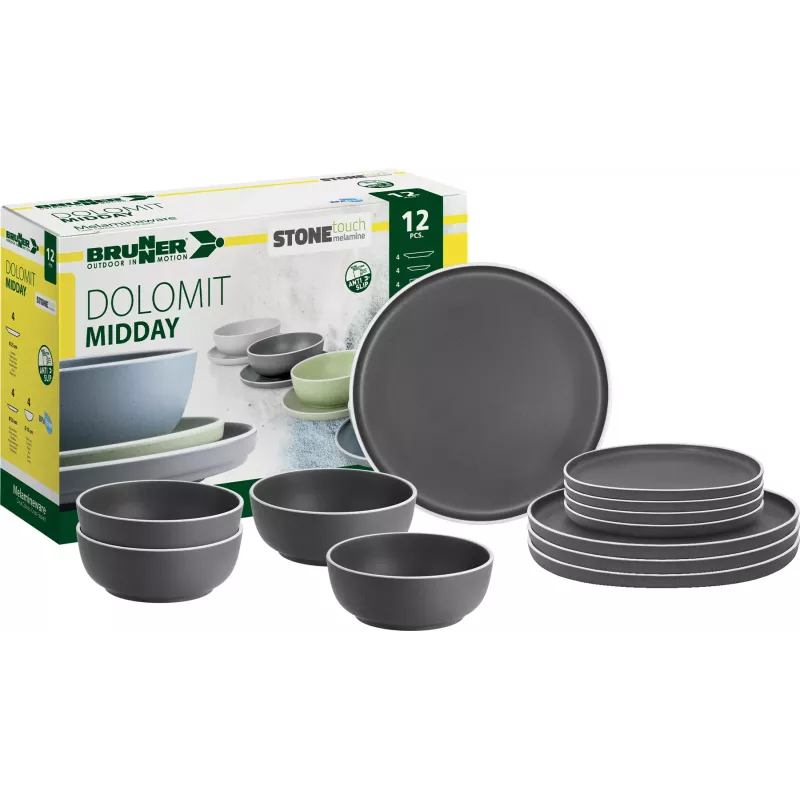 Brunner - Set stoviglie Midday Dolomit Grey 12 pz.