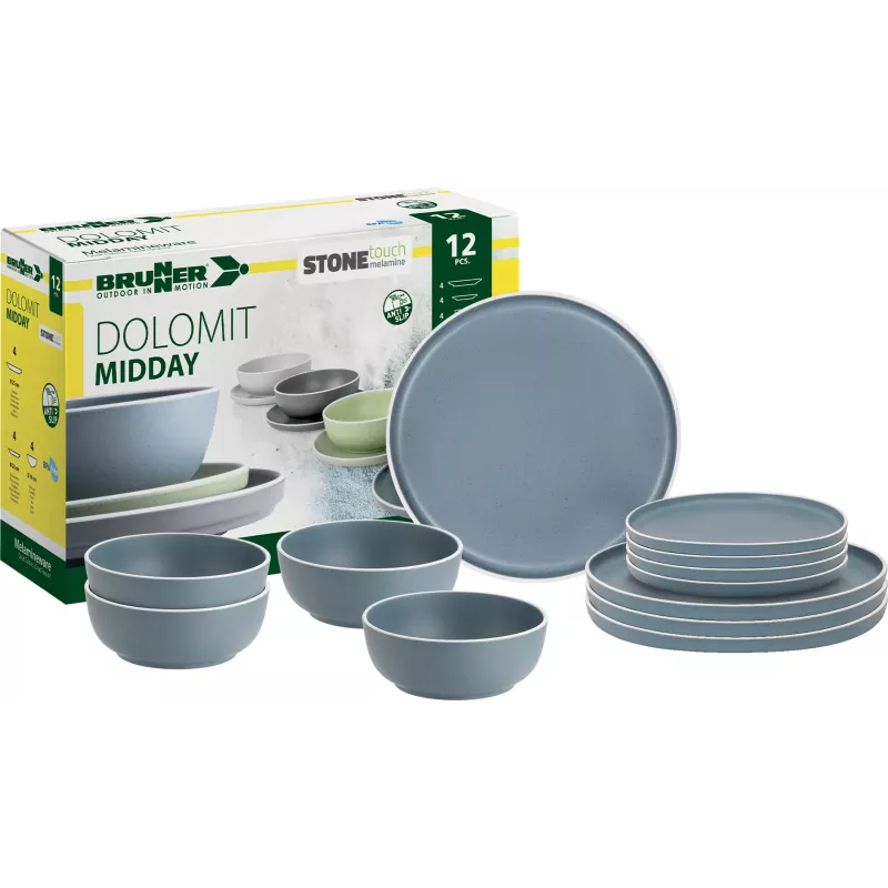 Brunner - Set stoviglie Midday Dolomit Blue 12 pz.