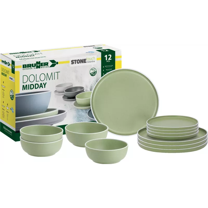 Brunner - Set stoviglie Midday Dolomit Green 12 pz.