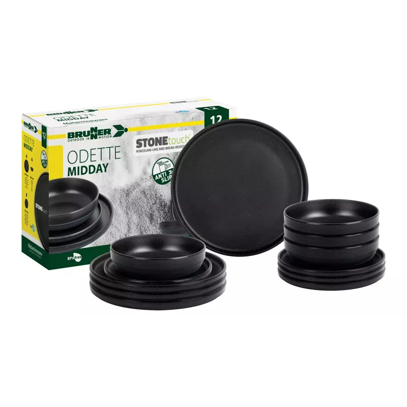 Brunner - Set stoviglie Midday Odette Double Black 12 pz.