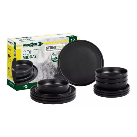 Brunner - Set stoviglie Midday Odette Double Black 12 pz.