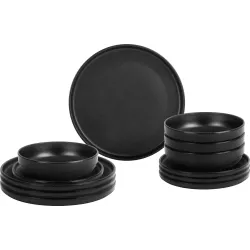 Brunner - Set stoviglie Midday Odette Double Black 12 pz.